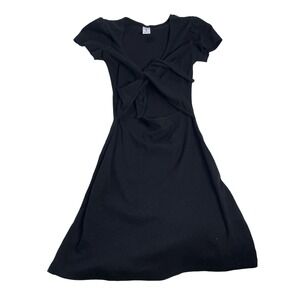 ABOUND Black Cutout Tie Mini Tee Shirt Dress‎ Extra Extra Small XXS